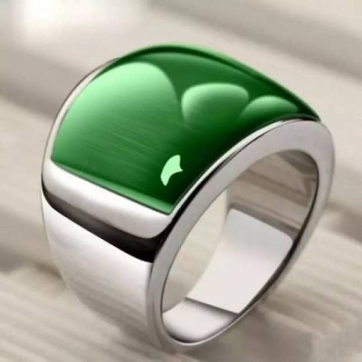 Italian Hematite Magnetic Ring For Men And Women Silver Blue 007
