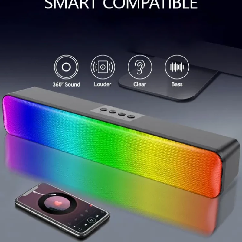 M8 Led Bluetooth Soundbar with Led Colourfull Light