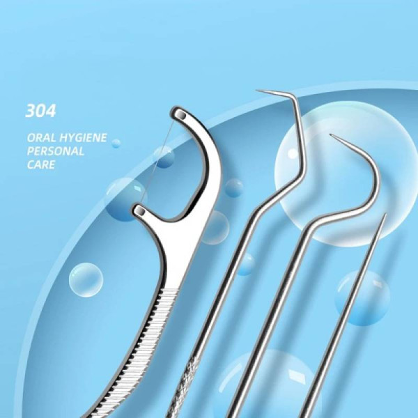 Dental Floss And Cleaning Kit – Metal 4 Ps Set